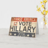 投票ヒラリー・クリントンの2016年の選挙の挨拶 カード (黄色い花)