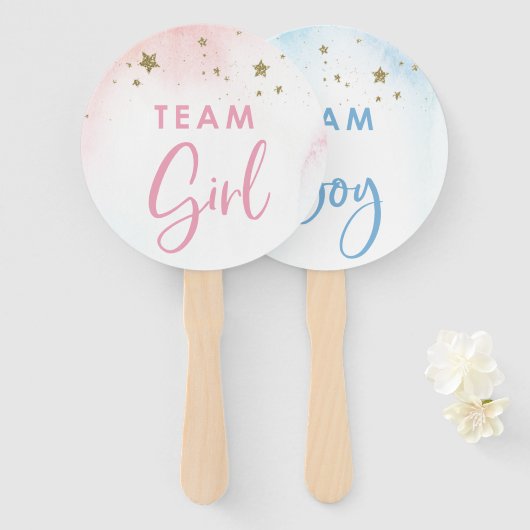 投票ファンの輝きを示すジェンダー ハンドファン (正面&裏面)