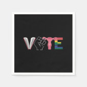 投票フェミニスト女性の権利が禁止された本LGBTQ スタンダードカクテルナプキン (正面)