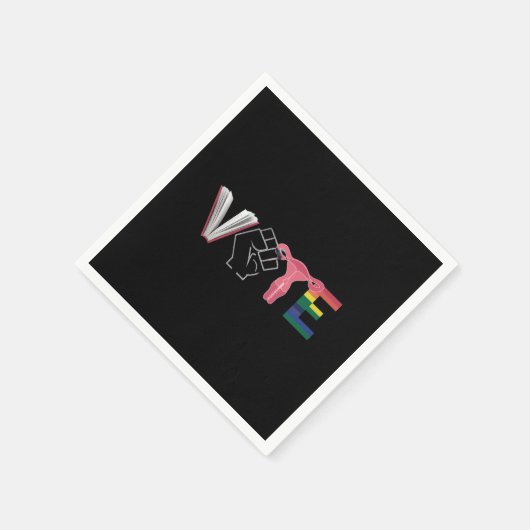 投票フェミニスト女性の権利が禁止された本LGBTQ スタンダードカクテルナプキン (角)