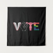 投票フェミニスト女性の権利が禁止された本LGBTQ タペストリー (正面)