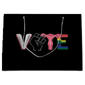 投票フェミニスト女性の権利が禁止された本LGBTQ ラージペーパーバッグ (正面)