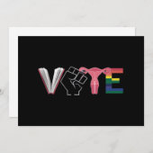 投票フェミニスト女性の権利が禁止された本LGBTQ 招待状 (正面/裏面)