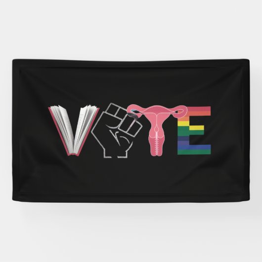 投票フェミニスト女性の権利が禁止された本LGBTQ 横断幕 (横)