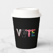 投票フェミニスト女性の権利が禁止された本LGBTQ 紙コップ (正面)