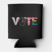 投票フェミニスト女性の権利が禁止された本LGBTQ 缶クーラー (正面)