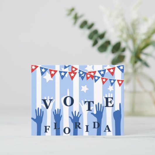 投票フロリダの投票を取り出せ!有権者 ポストカード (スタンド正面)