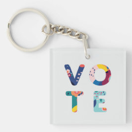 投票フローラモダンンドパターンブルーアクリルキーチェーン キーホルダー