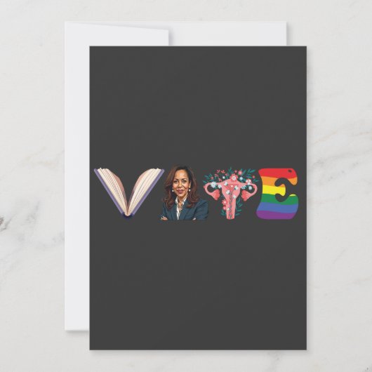 投票ブック子宮LGBT Kamala Harris Walz選挙 セーブザデート (正面)