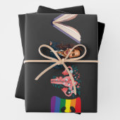 投票ブック子宮LGBT Kamala Harris Walz選挙 ラッピングペーパーシート (インサイチュ)