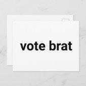 投票ブラットおもしろいシンプルミニマル民主党の白 ポストカード (正面/裏面)