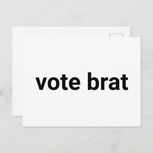 投票ブラットおもしろいシンプルミニマル民主党の白 ポストカード (正面/裏面)