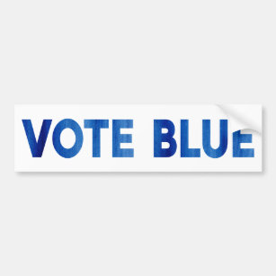 投票ブルーはっきりしたウォーター色文字政治的 バンパーステッカー
