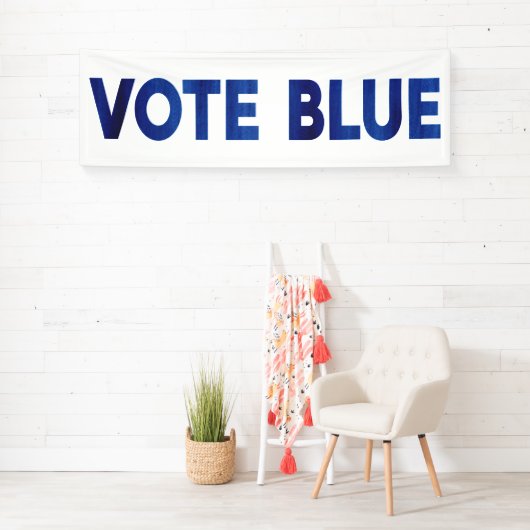 投票ブルーはっきりしたウォーター色文字政治的 横断幕 (インサイチュ)
