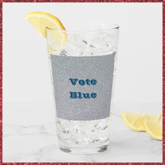 投票ブルーグリッター飲みガラス タンブラーグラス