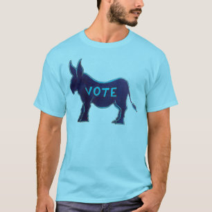 投票ブルードンキー11月選挙日民主党選挙 Tシャツ