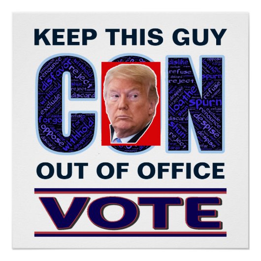 投票ブルーレジスト2024光沢大統領の紙 ポスター (正面)