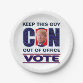 投票ブルーレジスト2024大統領の紙プレート ペーパープレート (正面)