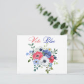 投票ブルー投票アメリカ民主党の有権者 ポストカード (スタンド正面)