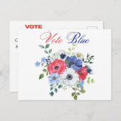 投票ブルー投票アメリカ民主党の有権者 ポストカード (正面/裏面)