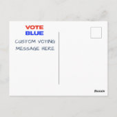 投票ブルー投票アメリカ民主党の有権者 ポストカード (裏面)
