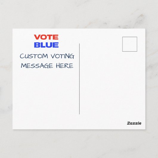 投票ブルー投票アメリカ民主党の有権者 ポストカード (裏面)