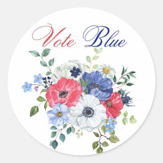 投票ブルー投票アメリカ民主党の有権者 ラウンドシール (正面)