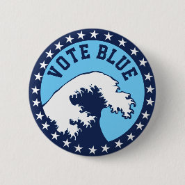 投票ブルー民主党ブルーウェーブ政治 缶バッジ