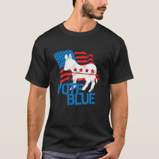 投票ブルー民主党議員ドンキーアメリカ国旗Tシャツ Tシャツ