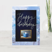 投票ブルー誕生日カード カード (正面)