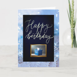 投票ブルー誕生日カード カード