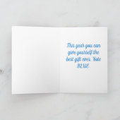 投票ブルー誕生日カード カード (内部)