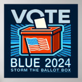 投票ブルー2024投票大統領の選挙 ポスター (正面)