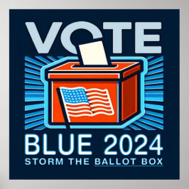 投票ブルー2024投票大統領の選挙 ポスター