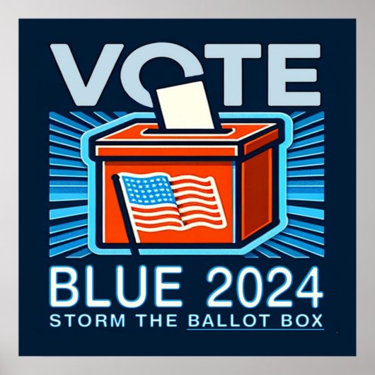投票ブルー2024投票大統領の選挙 ポスター (正面)