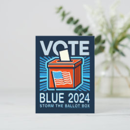 投票ブルー2024投票箱の米国大統領の選挙 ポストカード