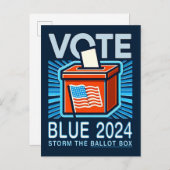投票ブルー2024投票箱の米国大統領の選挙 ポストカード (正面/裏面)