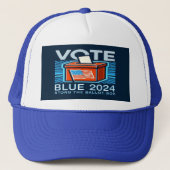 投票ブルー2024投票箱アメリカ合衆国大統領Trucker Hat キャップ (正面)