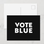 "投票ブルー"白黒 ポストカード (正面/裏面)