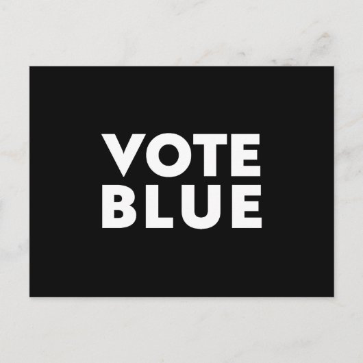 "投票ブルー"白黒 ポストカード (正面)