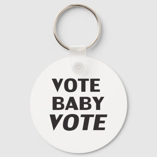 投票ベビー投票の白黒モダン キーホルダー (正面)