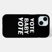 投票ベビー投票白黒モダンタイポグラフィ無地の Case-Mate iPhoneケース (裏面 (横))