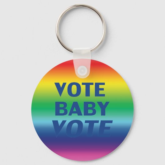 投票ベビー投票 – プライドlgbtレインボーカラー キーホルダー (正面)