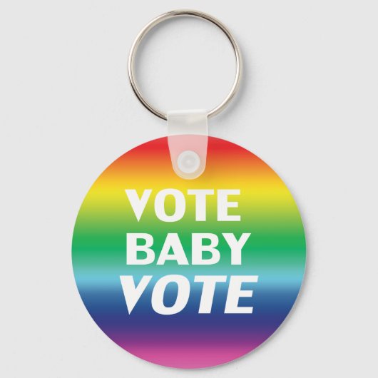 投票ベビー投票 – プライドlgbtレインボーカラー キーホルダー (正面)