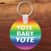 投票ベビー投票 – プライドlgbtレインボーカラー キーホルダー (正面)