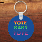 投票ベビー投票 – プライドlgbtレインボーブルー キーホルダー (正面)