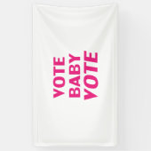 投票ベビー投票、ホットピンク、マゼンタ、明るい赤紫色、白 横断幕 (縦)