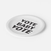 「投票ベビー投票」白黒紙プレート ペーパープレート (アングル)