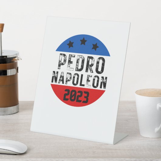 投票ペドロ・ナポレおもしろいオン選挙文字 台座サイン (インサイチュ)