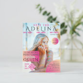 投票ホームカミングクイーンピンクマガジンスタイルHOCO ポストカード (スタンド正面)